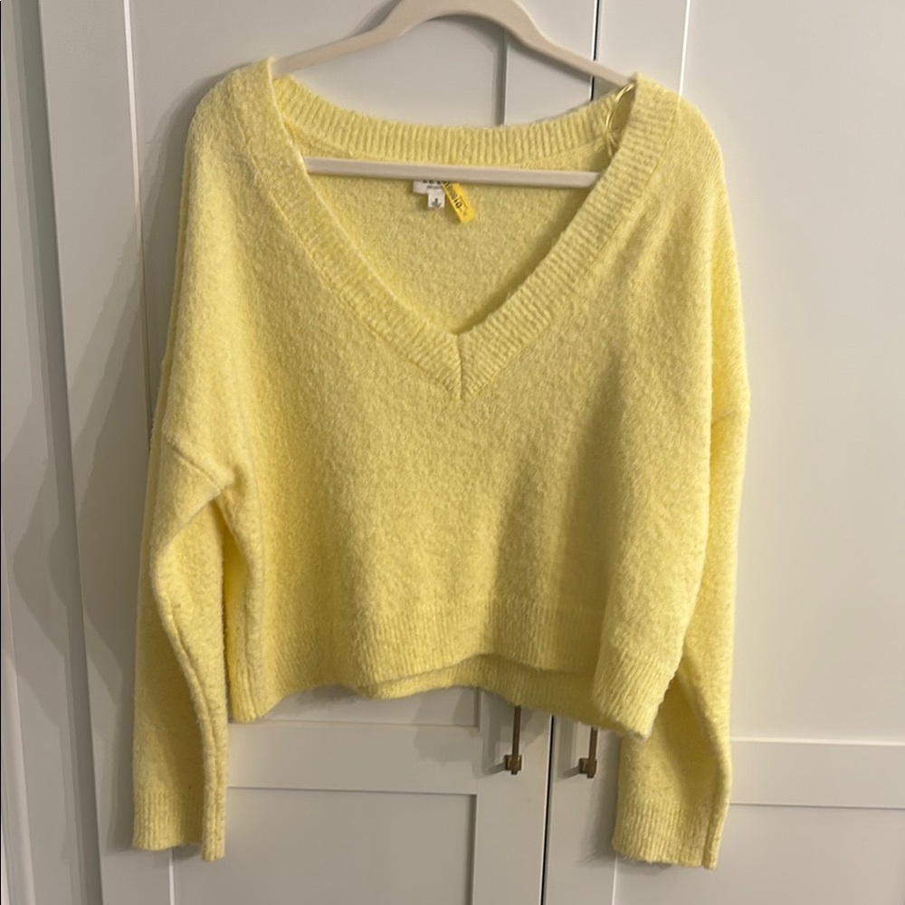 Yellow V-Neck Women's Sweater